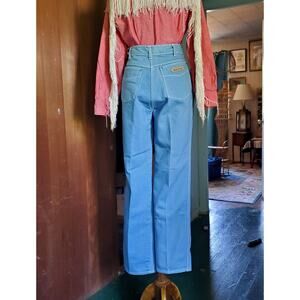 Vintage 80's dusty blue light wash high rise Braxton Stretch jeans! 30"-32" W.